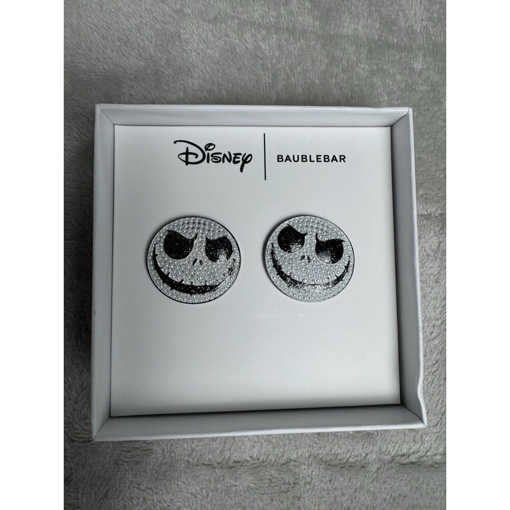 Disney x BaubleBar Jack Skellington Pearl-Accent Stud Earrings New in Box